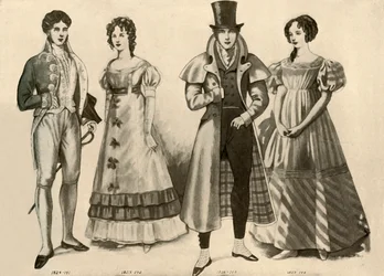 1824-1835、1907、1937年の服。