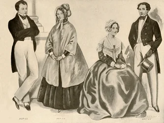 1836〜1847年、1907年、1937年の衣類。