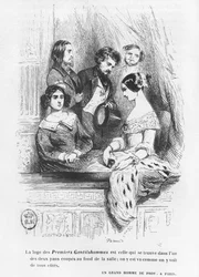 プレミアGentilhommesシアターボックス、オノレドバルザックの「Les Illusions perdues」のイラスト、1842年発行