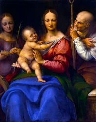 聖カタリナとの聖家族、1515-1520。