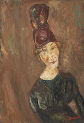 大きな帽子の女、1919年頃