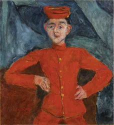 スーティン、シャイム（1893-1943）作「マキシムの狩人」、1925年頃 - 油彩・キャンバス、82x75 - 個人蔵