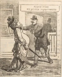 マダム、入るのはお勧めできません！ Le Charivari、1877 年 4 月 16 日、1877 年。