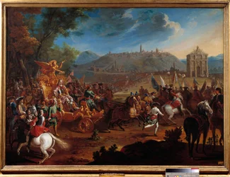 ロレーヌ公シャルル 5 世 (1643 年 - 1690 年) のトルコに対する勝利。 Charles Herbel（1656-1703）による絵画