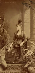 Elisabeth Fiodorovna de Russie (Elisabeth de Hesse Darmstadt) (1864-1918) - 大公爵夫人 Elizaveta Fyodorovna (1864-1918)、ヘッセンのエリザベート王女の肖像、ライン画、Bergamasco、Charles (Karl) (1830-1896)。 シルバーゼラチン写真
