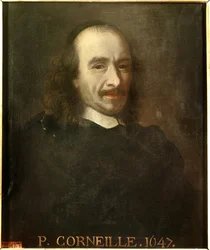 ピエール・コルネイユ（1606-1684）の肖像（フランスの戯曲詩人シャルル・ルブラン（Le Brun）（1619-1690）による匿名の絵画。ヴェルサイユ、ヴェルサイユ城、トリアノン。