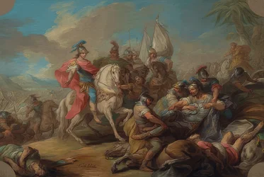 アレクサンドル大王のポロス勝利。 1738年頃