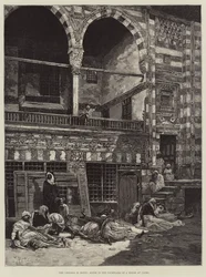 エジプトのコレラ、カイロの家の中庭のシーン