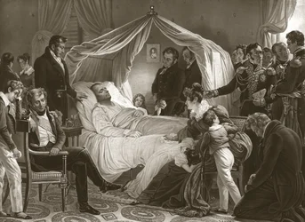 1821年5月5日、死の床に立つナポレオン