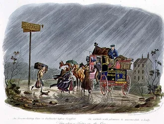 "An Accomodating Fare, or Gallantry before Comfort" R.G. Reeve (fl.1811-37) の彫刻で、Thomas McLeanが出版しました。