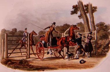 "An Insubordinate Gate Keeper" R.G. Reeve (fl.1811-37) の彫刻で、Thomas McLeanが出版しました。