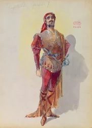 ジュゼッペ・ヴェルディ（1813-1901）「リゴレット」よりスパラフチーレ（水彩・紙）