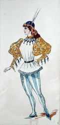 1894年にパリ・オペラ座で上演されたジュゼッペ・ヴェルディ（1831-1901）の「オテロ」初演時の衣装デザイン