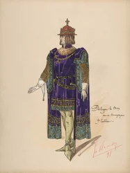 ブルゴーニュ公フィリップ善良公、パリ・オペラ座のジャンヌ・ダルクの衣装デザイン、1897年。