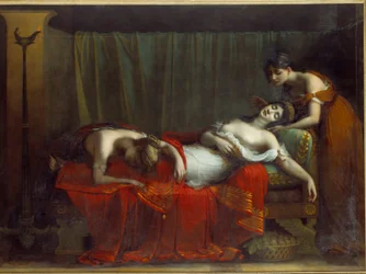 クレオパトルの死シャルル・ブーランジェ・ド・ボワフレモン（1773-1838）の絵画