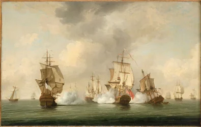 ウォーカー提督の行動：フランス船艦隊と交戦する私掠船「ボスカウェン」（1745年5月23日