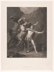 カイロンはアキレスにアーチェリーを教える