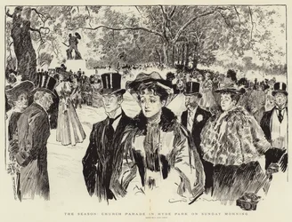 季節、日曜日の朝にハイドパークの教会パレード