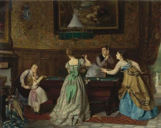 ビリヤードをする女性、1869