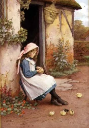 小さなひよこ（水彩）