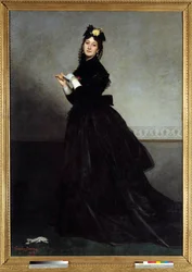 手袋をはめた女 エミール・オーギュスト・カロルス・デュラン（1837-1917）の絵画 1869年 日。2,28 x 1,64 m パリ、オルセー美術館