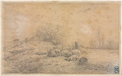 豚の群れ、c。 1845。