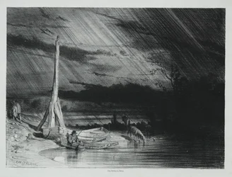 漁師、雨の天候、1847年。