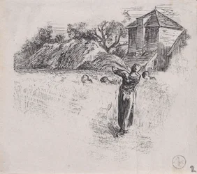 束を運ぶ女性、カリフォルニア州。 1853年。