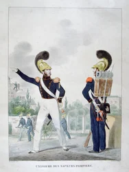 軍の制服消防士の制服、フランス、1823
