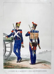スイスの大砲連隊の制服、1823年。