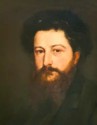Portrait of William Morris in his thirties, c.1870 (oil on canvas)   1460914   ja       japanese Successfully Translated  Original: The Trinity (oil on panel) Translat: The Trinity (oil on panel) 1440846 ja japanese Successfully Translated Original: Across