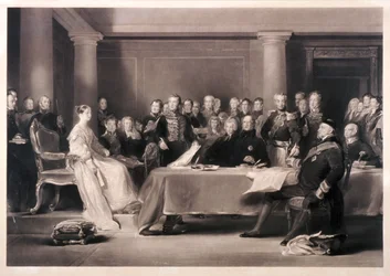 1846年、王位継承に関する評議会を主宰するヴィクトリア女王