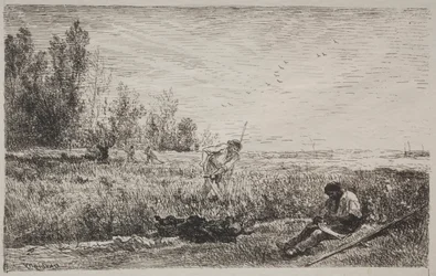 干し草作り、オリジナルの印象1862、1921年に印刷。