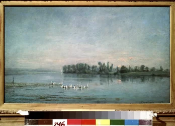「早朝」（朝） シャルル＝フランソワ（シャルル・フランソワ）ドービニー（1817-1878）作 1858年 プーシキン美術館、モスクワ