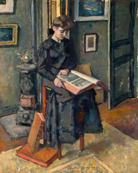 本を持つ少女」、c1906。