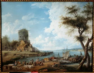 18世紀のモーゼル河畔。シャルル・ニヴァール（1739-1821）の作品