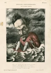Contemporary Grimaces - チャールズ・ギルバート＝マーティン（1839-1905）のイラストレーション。ロシュフォール アンリ (1831-1913) - 海