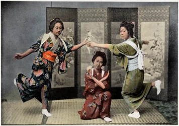 日本の家族ダンス、c1890