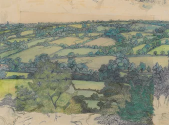 Applehayes, n. 1912 (kynä, värikynä, kynä ja sininen muste paperille)