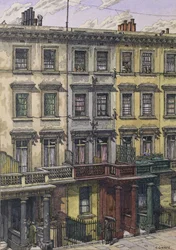 London Terrace (aquarela, caneta e tinta sobre papel)