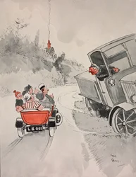 イワシの缶詰と皮肉なトラック運転手、Chas Grave (1886-1944) による The Tatler の漫画、No 1406、6 月 6 日