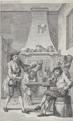 Tobias Smollett の Roderick Random の口絵、1748 年。