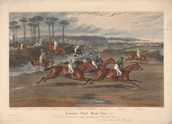 4 つのセットの 1 つ: Leamington Grand Steeple Chase ... 1837. Plate 3. Mr. Clifford on Countess ...