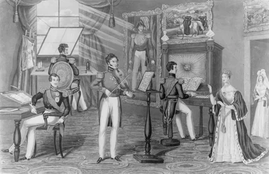 The Winder of Windsor：The Artist、Poet、Fiddler、Here We See、and all are Tweedle-dum and Tweedle-dee、c.1841（litho）（bw photo）