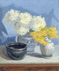 花のある静物（油彩・キャンバス）