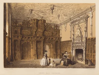 Crewe Hall、チェシャー（アクアティント）