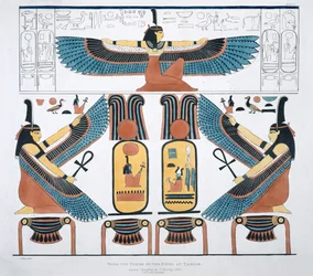 「G Belzoniによって発見されたテーベの王の墓の壁画」、1820-1822年
