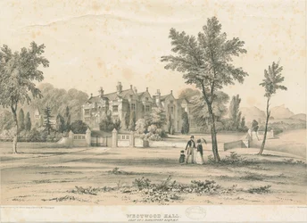 Westwood Hall：着色されたリトグラフ、nd [1832-1841]
