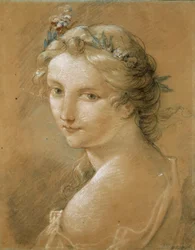 若い女性の肖像画。