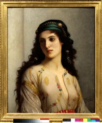 タンジールからモロッコに向かうユダヤ人シャルル・ランデル（1812-1908）の絵